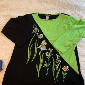 Bob Mackie Asymmetrical Wearable Art Sweater L